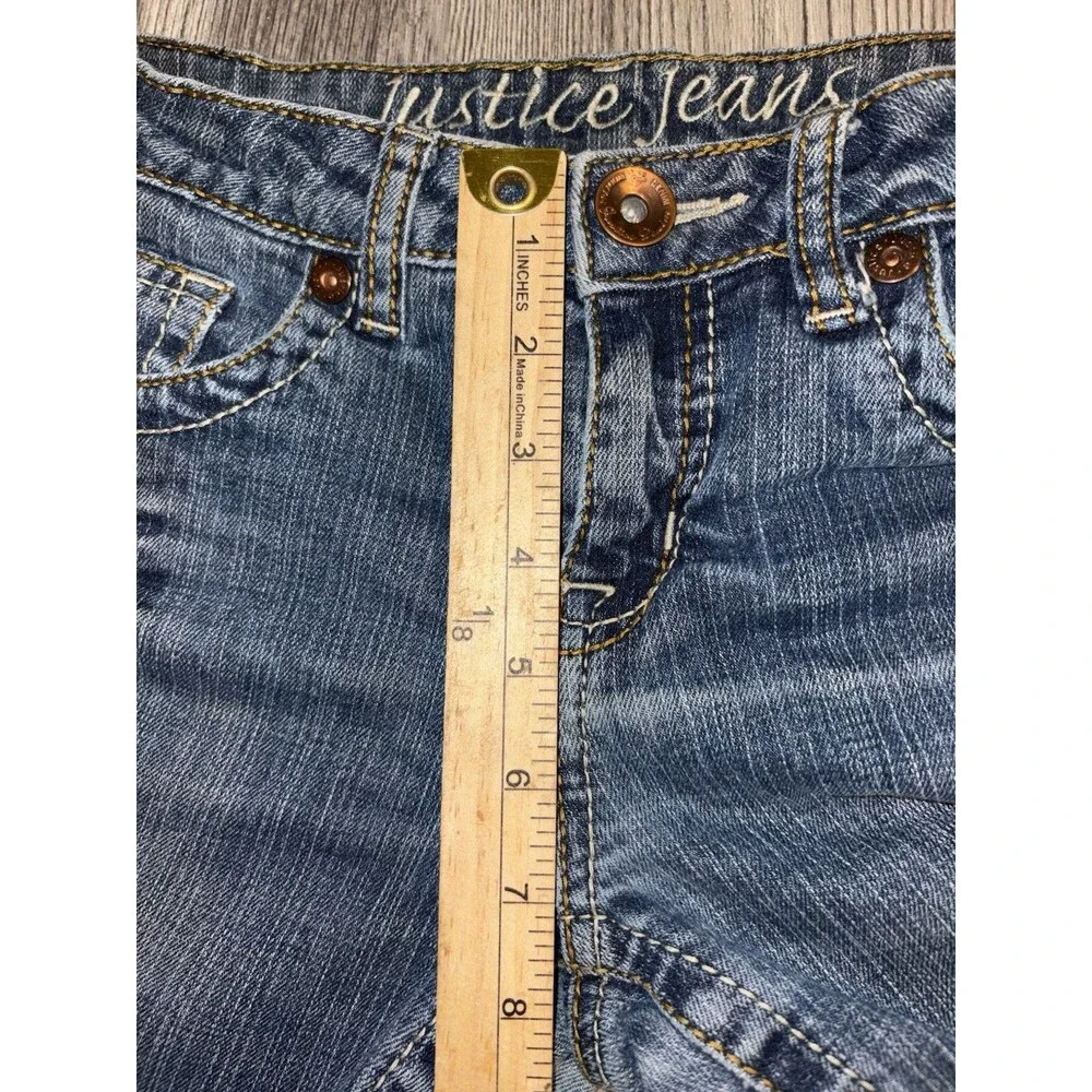 Vintage ~ Justice Distressed Medium Wash Blue Jeans Denim 14S Short Girls Youth